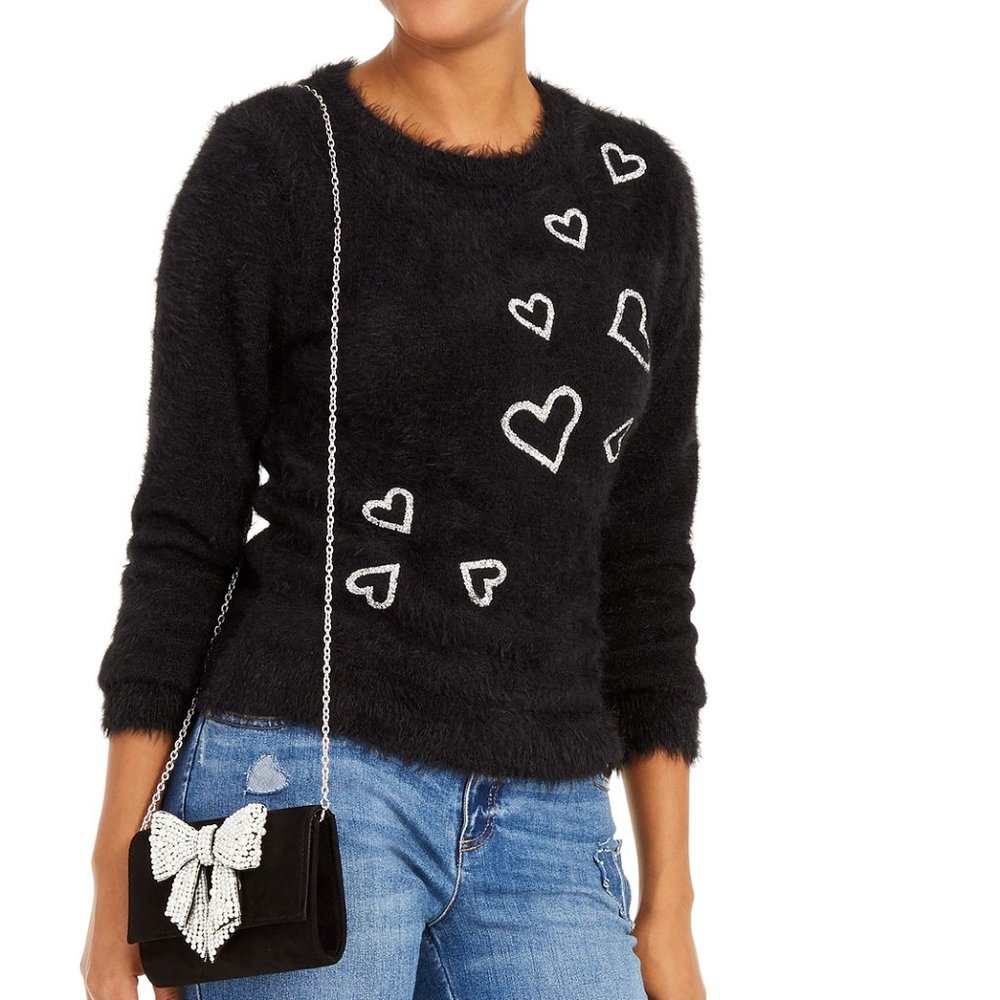 INC International Concepts Heart-Print Sweater NWT